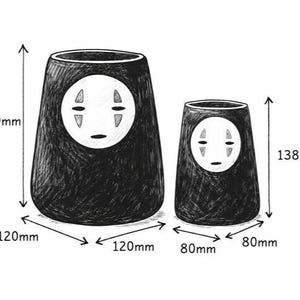 Spirited Away Plant Pot - Unique No Face Self-Draining Water System - studio gibli Indoor Decor image 8