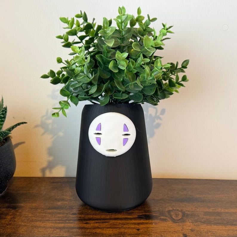 Spirited Away Plant Pot - Unique No Face Self-Draining Water System - studio gibli Indoor Decor image 6