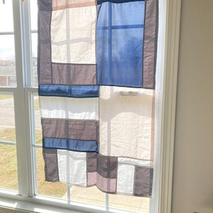 Bojagi curtain, Custom made, Pojagi curtain, Jogakbo, Korean traditional patchwork, secondhand fabric, upcycle, fabric art, all hand sewing