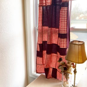 Hand Sewn Bojagi Curtain: Korean Patchwork Fabric Art 32”x 48”