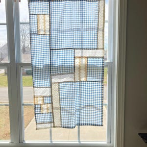 Bojagi curtain, Pojagi curtain, Jogakbo, Korean traditional patchwork, secondhand fabric, upcycle, fabric art, all hand sewing