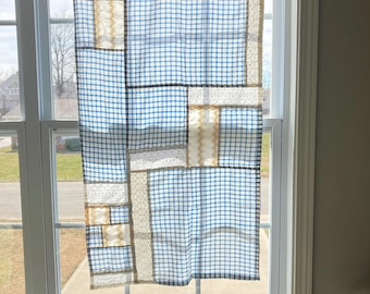 Bojagi curtain, Pojagi curtain, Jogakbo, Korean traditional patchwork, secondhand fabric, upcycle, fabric art, all hand sewing