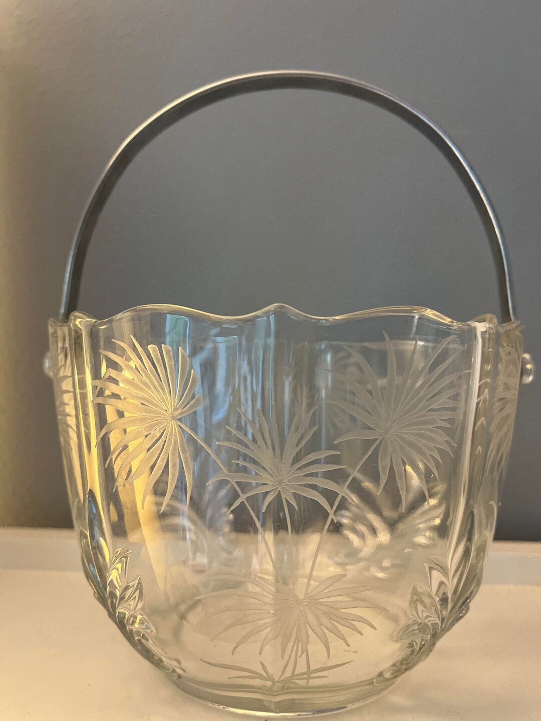 Vintage Crystal Ice Bucket Etsy