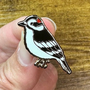Enamel Downy Woodpecker Pin