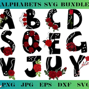 文字 SVG、バラの花のアルファベット、花のイニシャル、アルファベット PNG