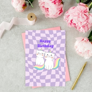 Cute Cat Meme Happy Birthday Card digitale download | Mijn liefde en genegenheid | Grappig cadeau voor vriend, vriendin, man - haar of hem