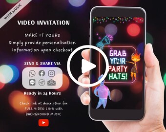 Elementar Geburtstag Einladung | Personalisierte Video Einladung zum Kindergeburtstag | Digitaler Download