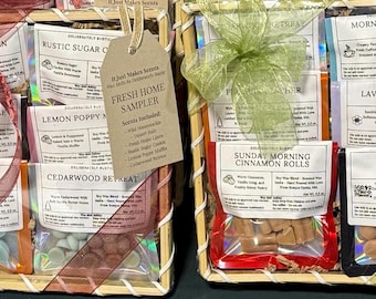 Wax Melt Sampler Basket – Try 6 Scents, Giftable Set, Scent Sample Box, Home Fragrance Gift, Choose Your Favorites