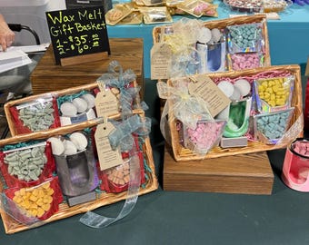 Cesta de regalo con ceras aromáticas – Caja de regalo para el autocuidado, regalo de inauguración de casa, set de relajación, regalo para él o ella.