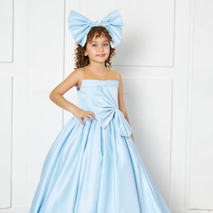 Light Blue Flower Girl Dress - Tulle Ball Gown for Toddlers - Junior Bridesmaid Dress -Princess Wedding Dress - Custom Design Available