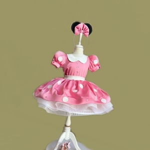 Pink Minnie Mouse Costume: Baby Girl Birthday Party Dress