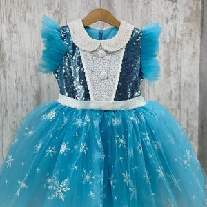 Frozen Princess Elsa Costume, Toddler Elsa Dress, Baby Girl Frozen Birthday Dress, Special Design Elsa Party Dress,Elsa Costume Girl