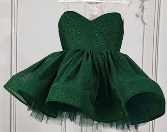 Naomi Dress Emerald, Emerald Green Baby Girl Dress, Emerald Green Princess  Dress With Long Tail, Lace Detailed Long Tail Dress Baby Girl - Etsy