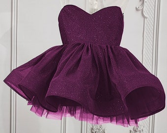 Plum Sequin Tutu Dress: Sparkly Birthday Party Dress