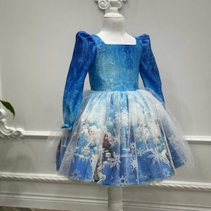 Elsa Character Dress Costume - Birthday Outfit - Custom Design for Children Aged 0-6 Months to 12 Years- Princess Elsa Dress- Elsa Cosplay