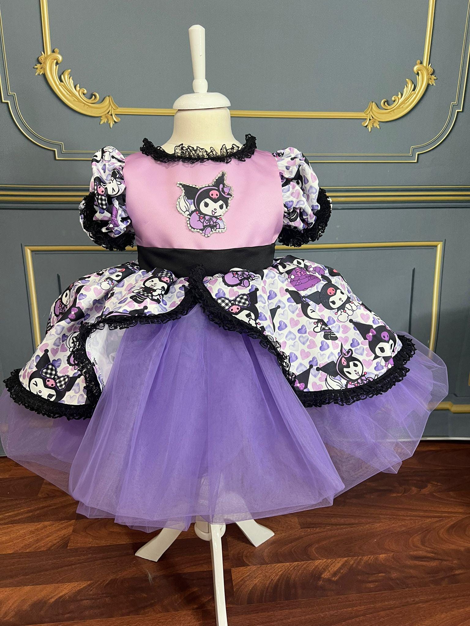 kuromi purple dress Girls' Sanrio Kuromi Character Dress - Black SIZE XS AND XL
