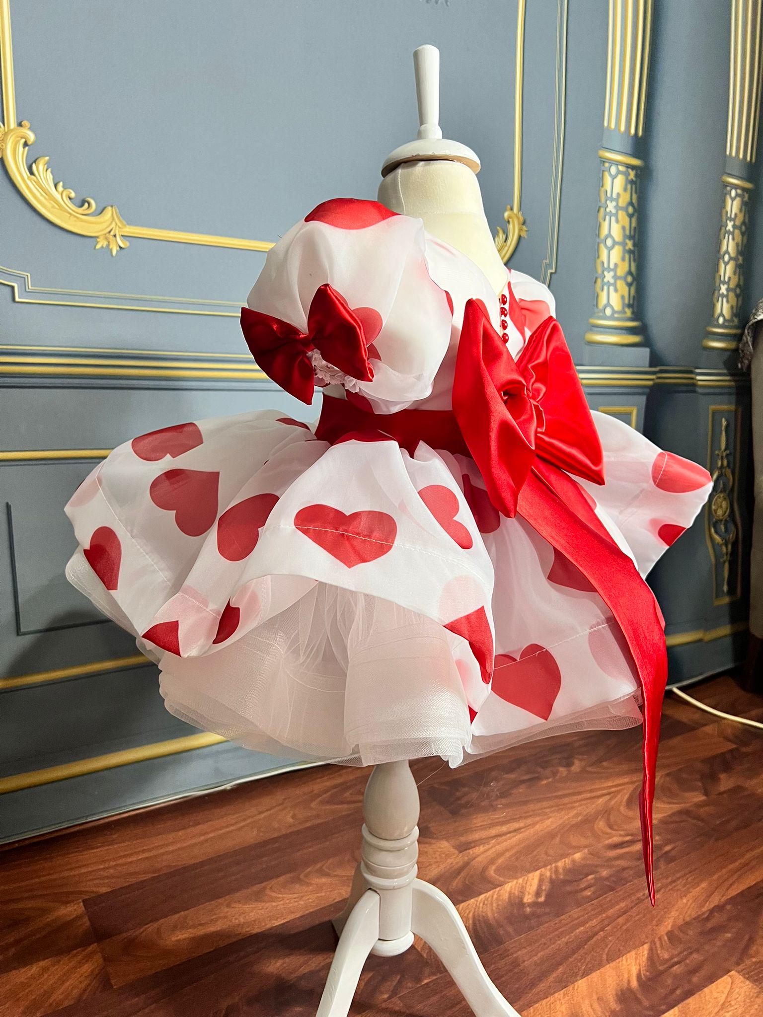 white christmas dresses Dressed With Love Sequin Heart Skater Dress – Mia Belle Girls main image 1
