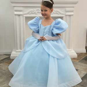 Cinderella Dress- Baby Girl Cinderella Princess Birthday Dress -Sparkle Long Dress Special Occasions - Elegant Costume for Little Princesses