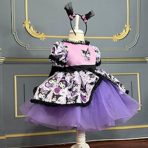 kuromi party dress Kuromi Dress Girls Princess Lorita Dress Spring Autumn 2025 New Style Kuromi Lolita Skirt Party Suprise Clothing Cosplay Costume