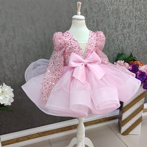 Toddler Pink Pageant Dress, Flower Girl Dress, Lace Dress, Tulle Dress For Girl