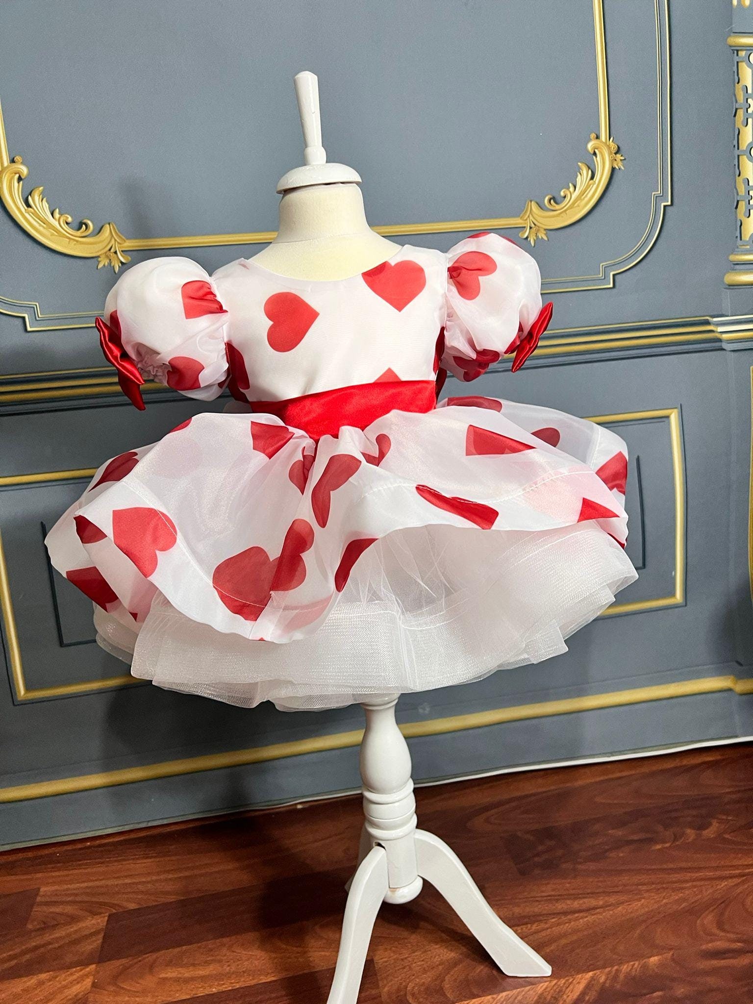 Girls Valentine's Day Heart Print Dress: Special Occasion Outfit - Etsy Girls Valentine's Day Heart Print Dress: Special Occasion Outfit - Etsy