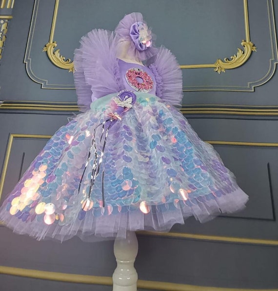 Candy Donut Tutu Dress: Lilac & Purple Sparkle Party Dress
