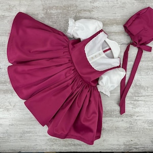 Handmade Masha Costume: Baby Girl Dress & Bonnet