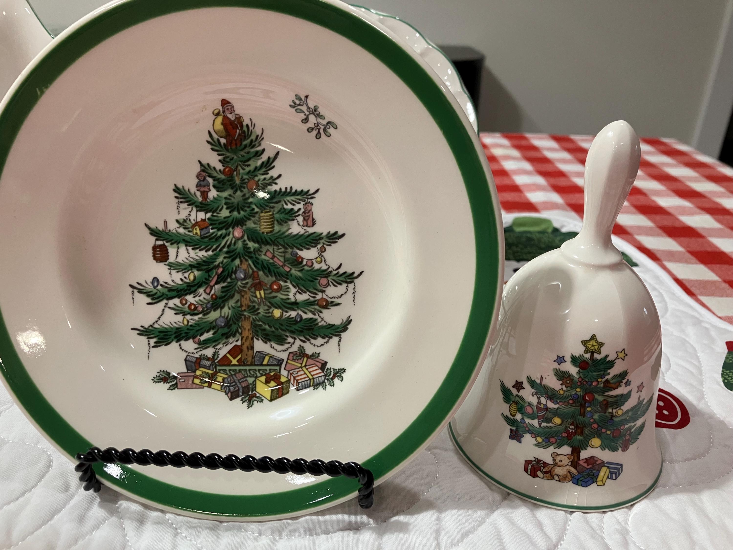 Christmastime Nikko Dinner Bell, Dishes, or Spode Dish - Etsy