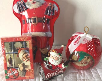 Enesco Coca-cola Decoupage Christmas Ornament - 1993 - Etsy