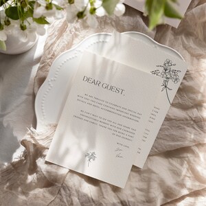modelo de cartão de detalhes do casamento | Detalhe Cartões Casamento | Pacote de casamento moderno | Modelo de Canva para impressão | Casamento faça você mesmo