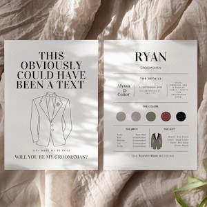 Groomsmen Proposal Template | Funny Groomsmen Box Invitation | Will You Be My Best Man | Groomsmen Proposal Card Template | Modern Wedding