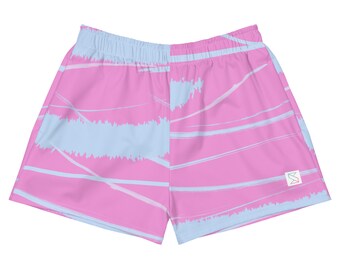 Pink and Blue Women's Shorts | Workout, Swim, Volleyball, Gym, Running, Jog