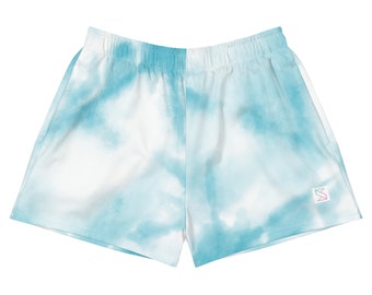 Blue Tie Dye Women's Shorts | Workout, Swim, Volleyball, Gym, Running, Jog