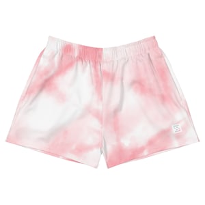 Pink Tie Dye Women's Shorts | Workout, Swim, Volleyball, Gym, Running, Jog