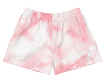 Pink Tie Dye Women's Shorts | Workout, Swim, Volleyball, Gym, Running, Jog