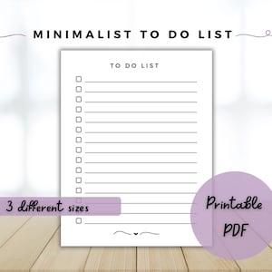 Minimalist To-Do List Printable, Simple Task List, Daily Productivity Checklist