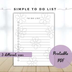 Simple To-Do List Printable, Minimal Task List, Daily Productivity Checklist