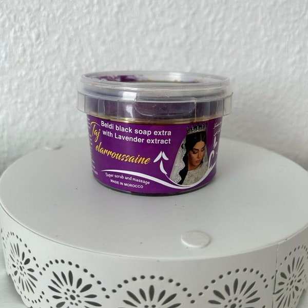 Moroccan Black Soap with Lavender, 100% Natural