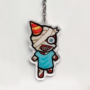 Curly Mouthwashing Acrylic Keychain