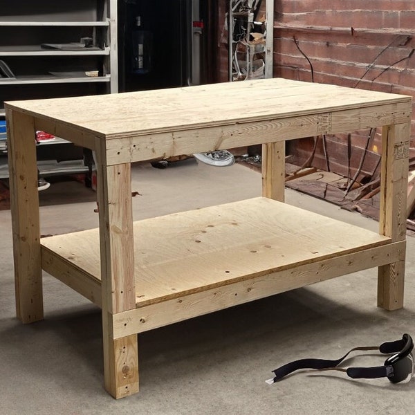 Easy DIY Garage Workshop Workbench - DIY Workbench Workshop Woodcraft Plans - Instant PDF Download