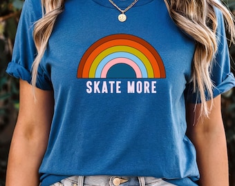 Skaten mehr Rollschuhlaufen T Shirt Roller Derby Geschenk Studenten Shirt Cooler Skater Geschenk