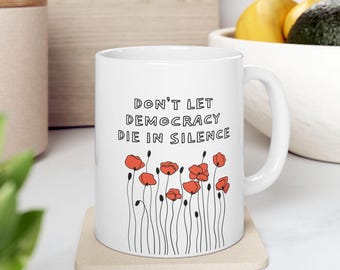 Mug anti-atout subtil pro démocratie, cadeau de tasse de café activiste anti-atout subtil, tasse anti-maga cadeau papa maman démocrate fête des pères, FDT