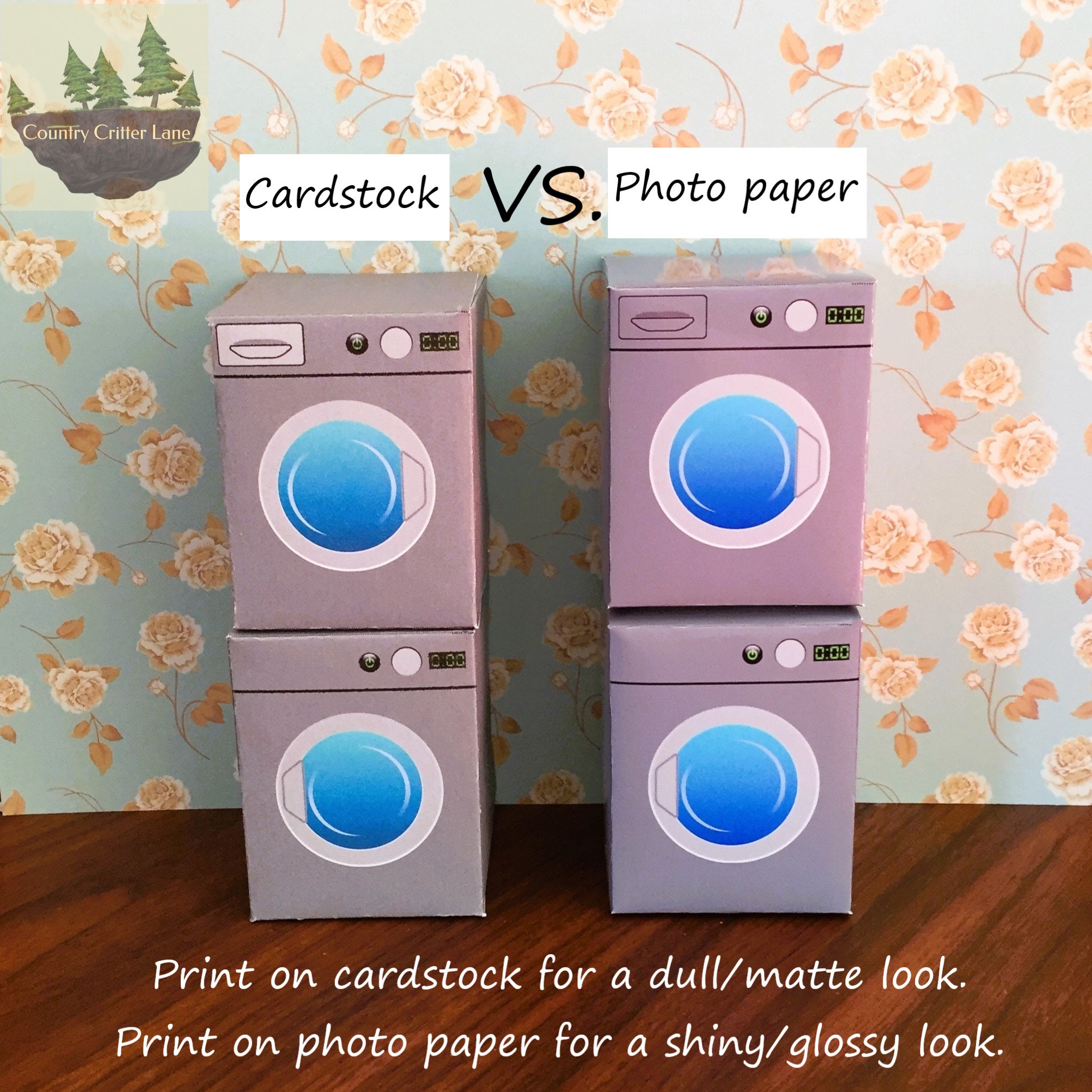 Miniature Furniture for Dollhouse Printable Miniature Washer and Dryer ...