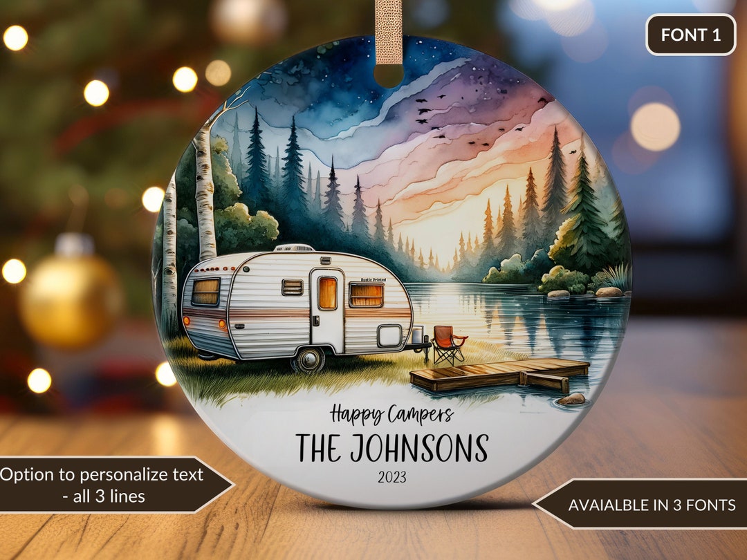Personalized Camping Ornament Campers Ornament RV Trailer Christmas ...