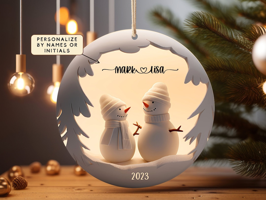 Personalized Snowman Couples Ornament First Christmas Together Ornament