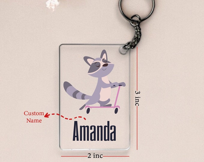 Custom Funny Animal Keychain, New Born Gifts, Gift For Kids, Baby Boy Gift, Baby Girl Gift, Personalized Name Keychain, Baby Shower Favors