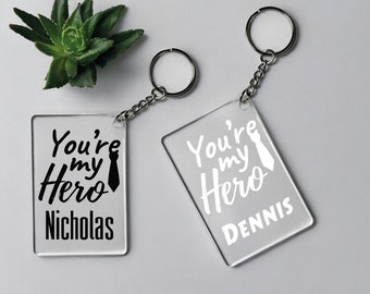 Custom Man Keychain Gift For Fathers Day, Personalized Grandpa Keychain, Gift From Kids, Gift For Him, Acrylic Dad Keychain, New Dad Gift