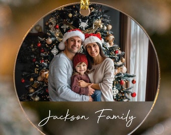 Custom Christmas Picture Ornament, Personalized Name Ornament, Christmas Keepsake Gifts, Christmas Photo Ornament, Christmas Memorial Gifts