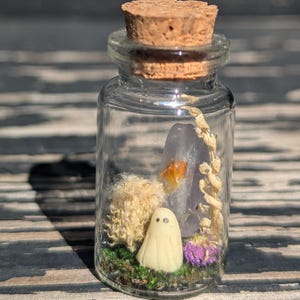 ghost in a bottle, mini ghost, pet ghost, halloween terrarium