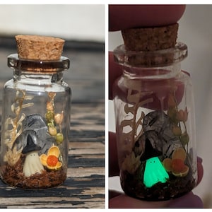 ghost in a bottle, mini ghost, pet ghost, halloween terrarium